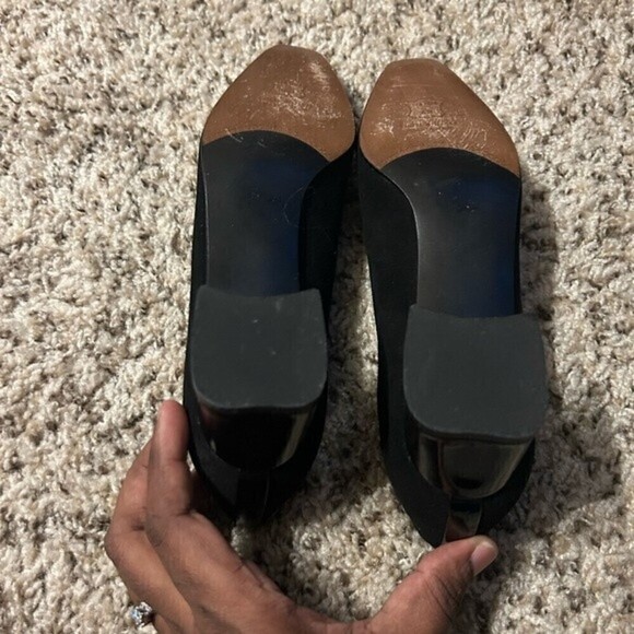 Stuart Weitzman Black Heels with Silver Accents - Picture 5 of 10